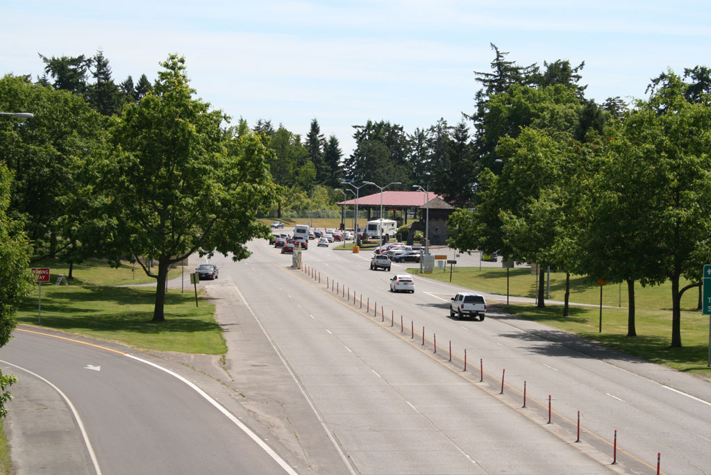 JBLM's main entrance, us army & air force installation, exit 120 